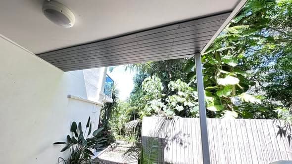 After: Patio Ceiling Rebuild — Rotted Beam Replaced And Relined