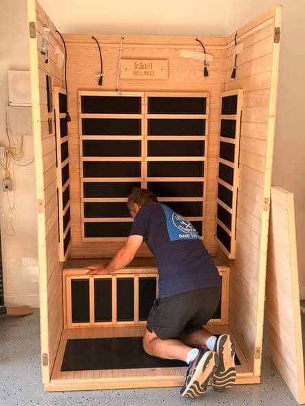 Infrared sauna assembly and fit-out