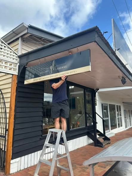 Shopfront signage installation for a local retailer